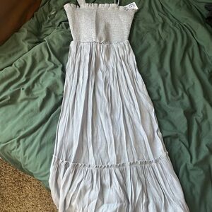 Elegant blue/silver Strapless Dress